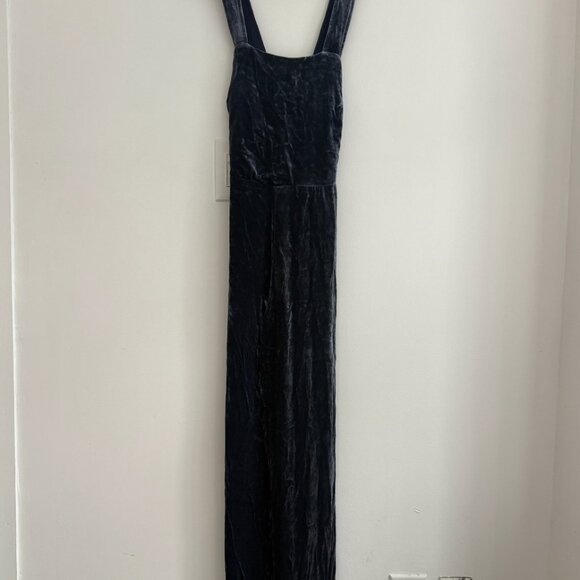 Staud Blue Velvet Jumpsuit - Picture 3 of 5